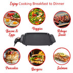Brentwood TS-810 12 x 10 Inch Ceramic Non-Stick Electric Griddle - Black, 1200W PFAS-Free with Adjustable Temperature