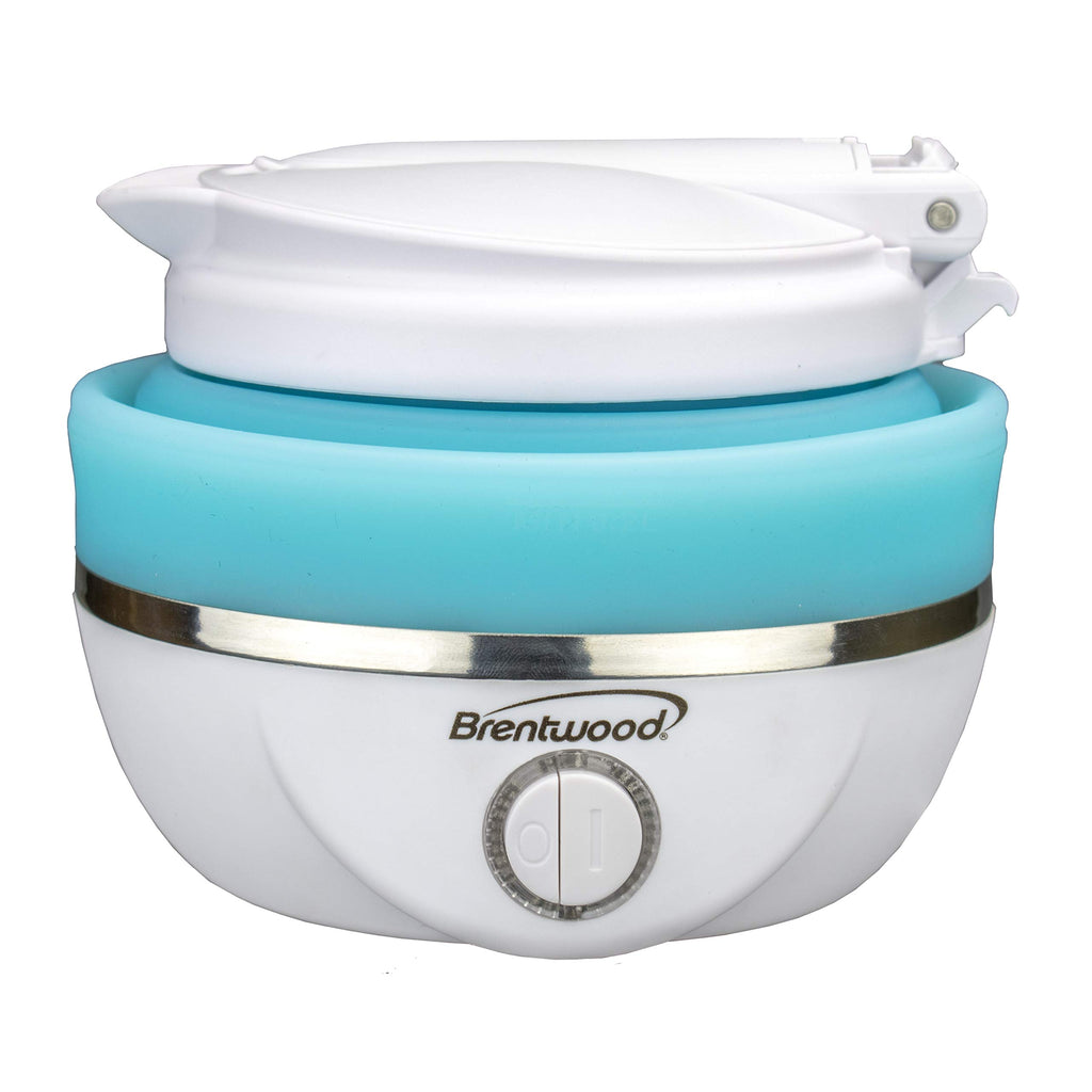 Brentwood KT-1508BL Dual Voltage 120/220V Collapsible Travel Kettle, 0.8 Liter, Blue