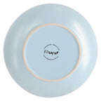 Elama Emilia 16-Piece Double Bowl Stoneware Dinnerware Set – Light Blue, Service for 4 with Plates, Soup & Cereal Bowls