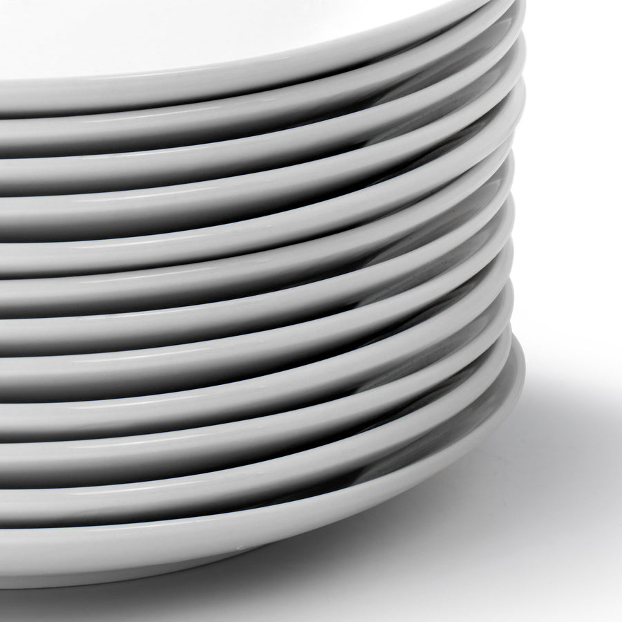 Elama Professional Kitchen 12 Piece Round Porcelain Salad/Dessert Plate Set in White