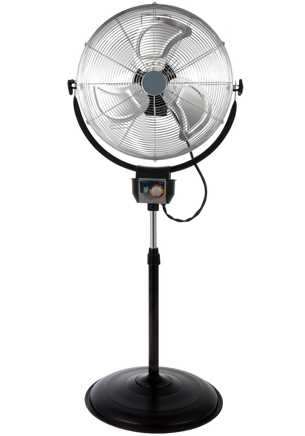 Optimus F-4205 20-Inch 3-Speed Industrial-Grade High-Velocity Oscillating Stand Fan, Chrome Grill