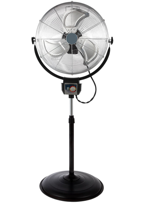 Optimus F-4205 20-Inch 3-Speed Industrial-Grade High-Velocity Oscillating Stand Fan, Chrome Grill