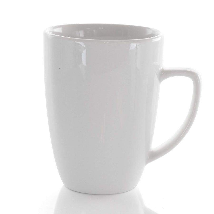Elama Riley 12-Piece 12-Ounce Porcelain Mug Set, White