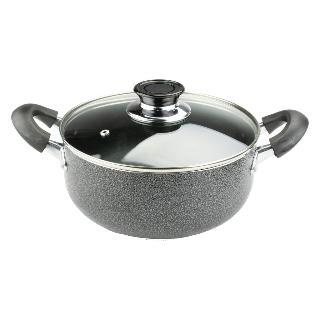 Brentwood BPS-207G 7-Piece Non-Stick Aluminum Cookware Set - Granite Finish, Fully Dishwasher Safe