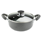 Brentwood BPS-207G 7-Piece Non-Stick Aluminum Cookware Set - Granite Finish, Fully Dishwasher Safe