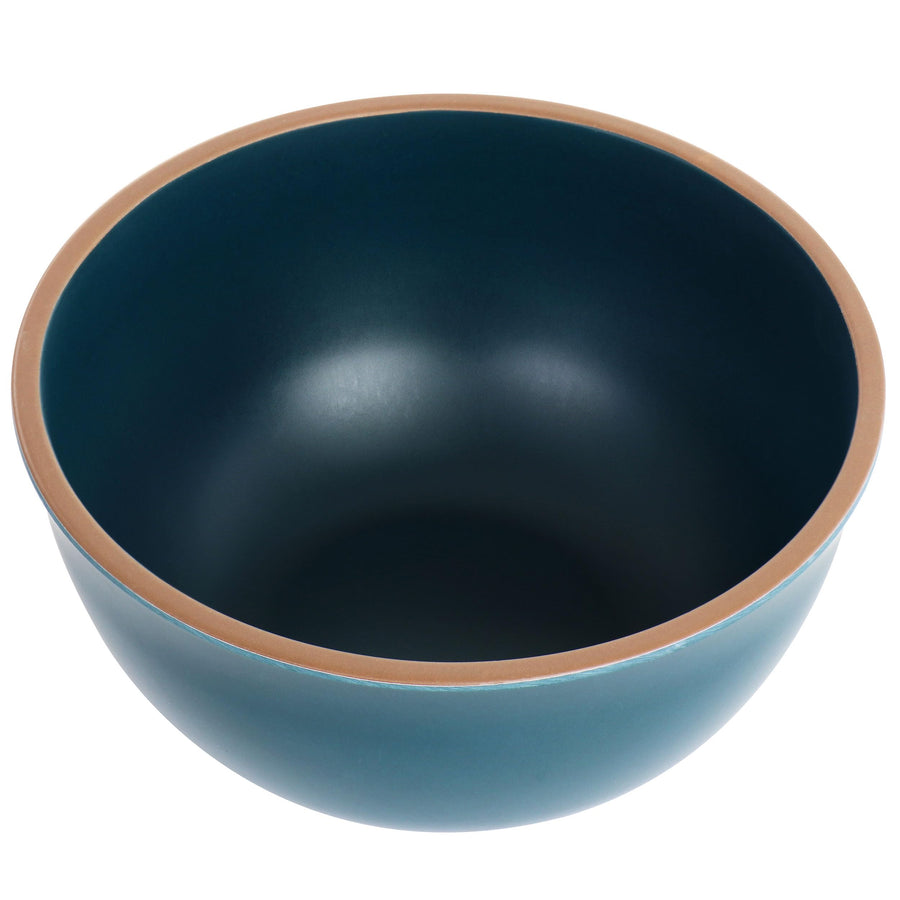Gibson Home Rockabye 4-Piece Melamine Coupe Cereal Bowl Set, Matte Teal