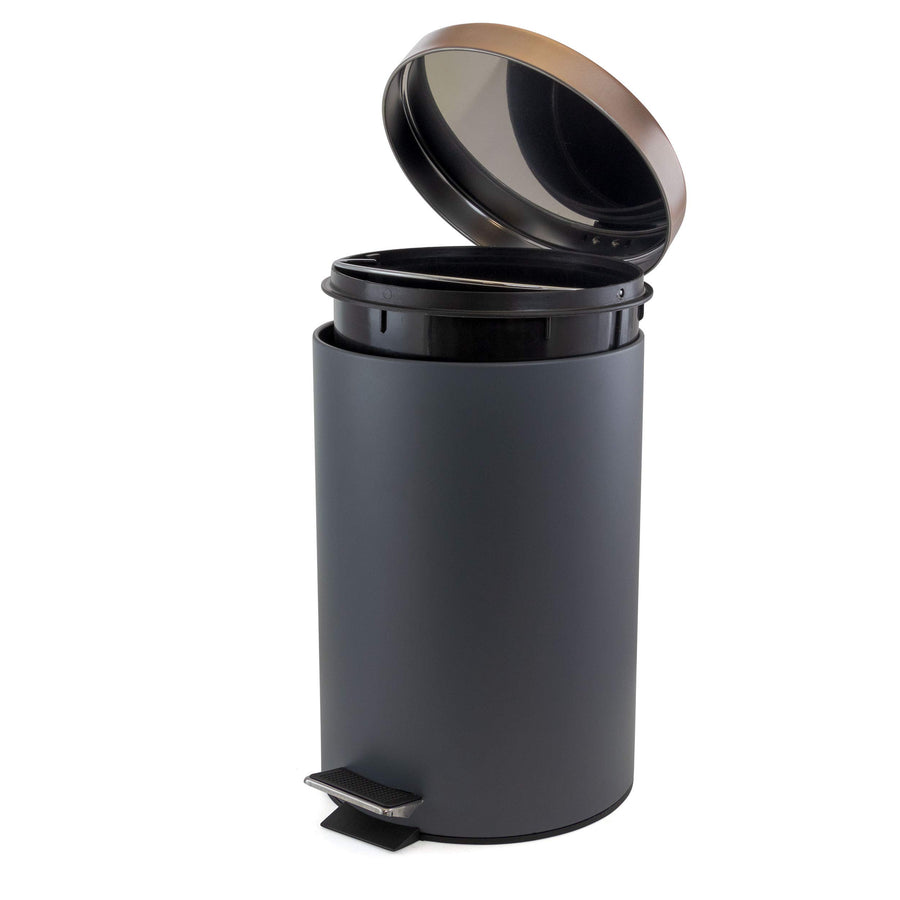 Elama 3 Gallon Grey and Copper Soft-Close Step Pedal Trash Bin for Office, Kitchen and Bathroom
