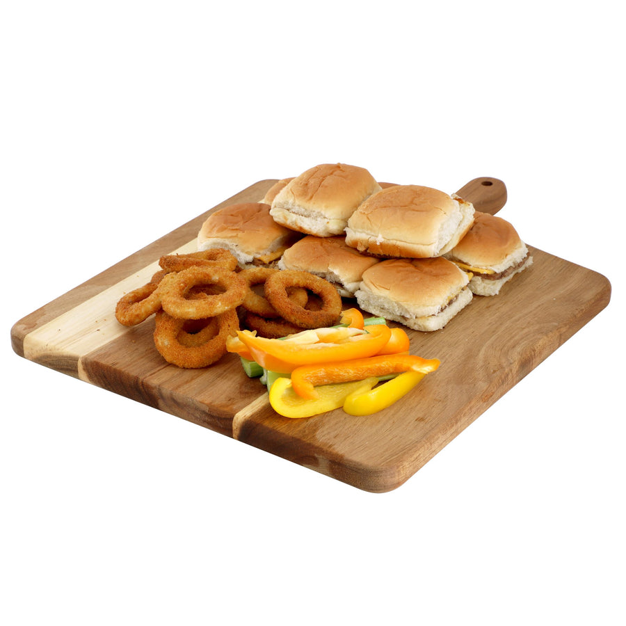 Elama 13-Inch Square Acacia Wood Butcher Block with Handle