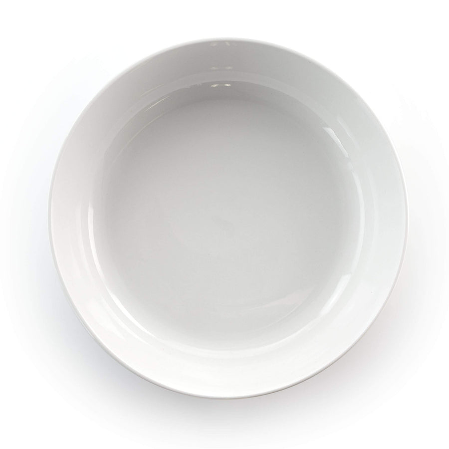 Elama Owen 18-Piece White Porcelain Dinnerware Set with 2 Serving Bowls - Service for 4