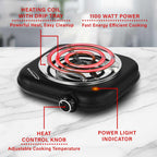 Brentwood 1100-Watt Single Coiled Countertop Electric Burner, Black