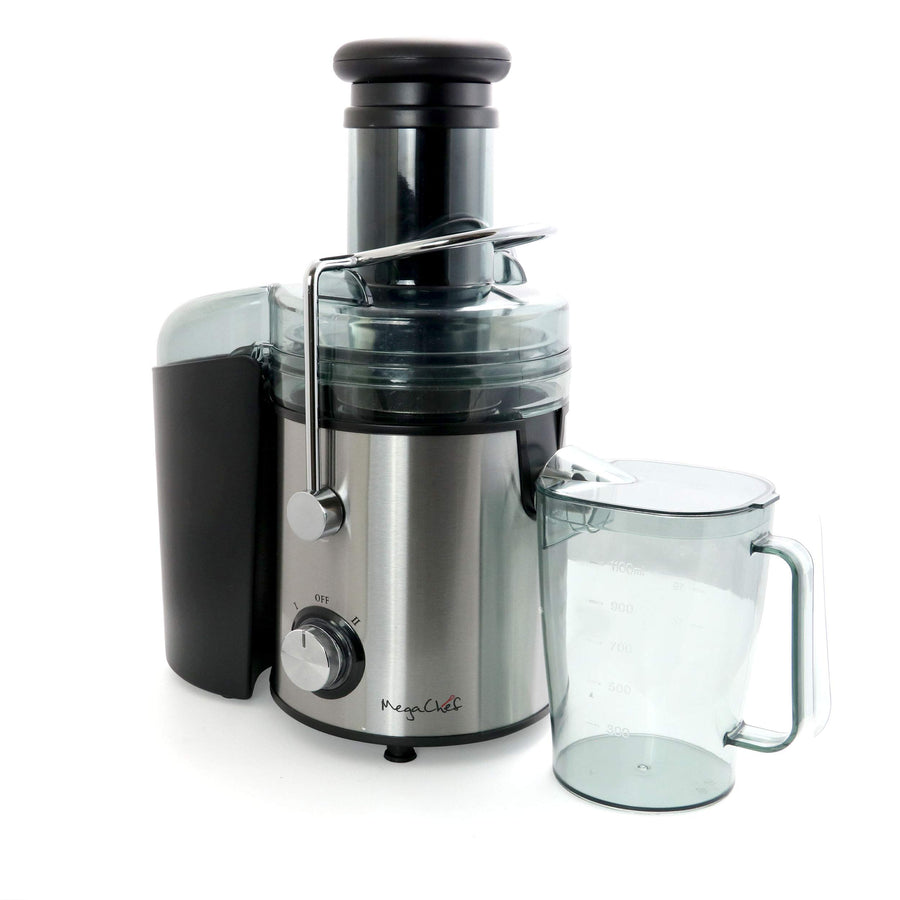 MegaChef Wide Mouth 800W Dual-Speed Centrifugal Juice Extractor, Stainless Steel, 3.5 Cup, Chrome Silver