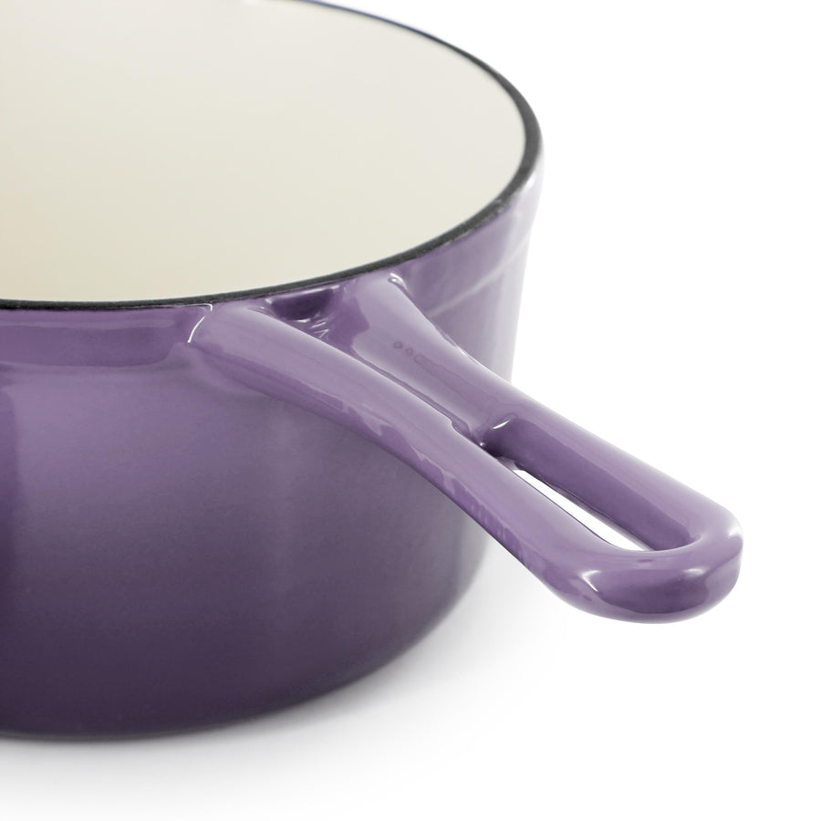 MegaChef 2 Quart Enameled Cast Iron Sauce Pan with Lid in Gradient Purple