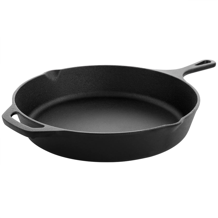 MegaChef 12 inch pre-seasoned cast iron skillet with helper handle