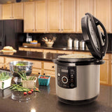 MegaChef 12-Quart XL Digital Pressure Cooker & Electric Multi-Cooker, 1600W, 15 Presets, Glass Lid