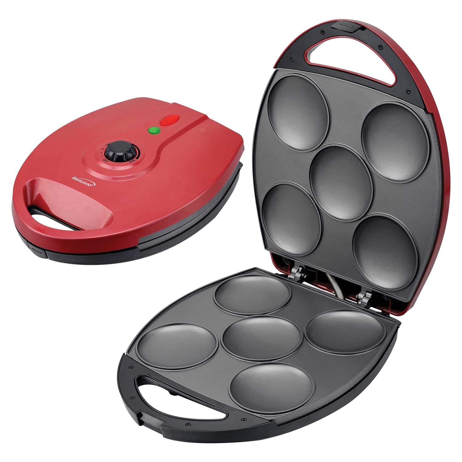 Brentwood 1200W 5-Piece Nonstick Arepa Maker with Adjustable Heat