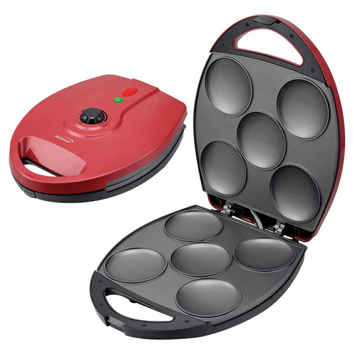 Brentwood AR-137R red 1200-watt nonstick five-arepa maker