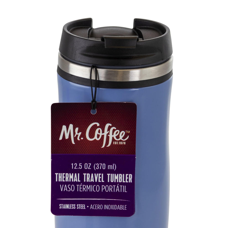 Mr. Coffee 12.5 oz Stainless Steel Insulated Thermal Travel Mug, Set of 3