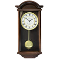 Bedford Clock Collection George 22" Chestnut Wood Chiming Pendulum Wall Clock — Westminster Quartz Heirloom Clock