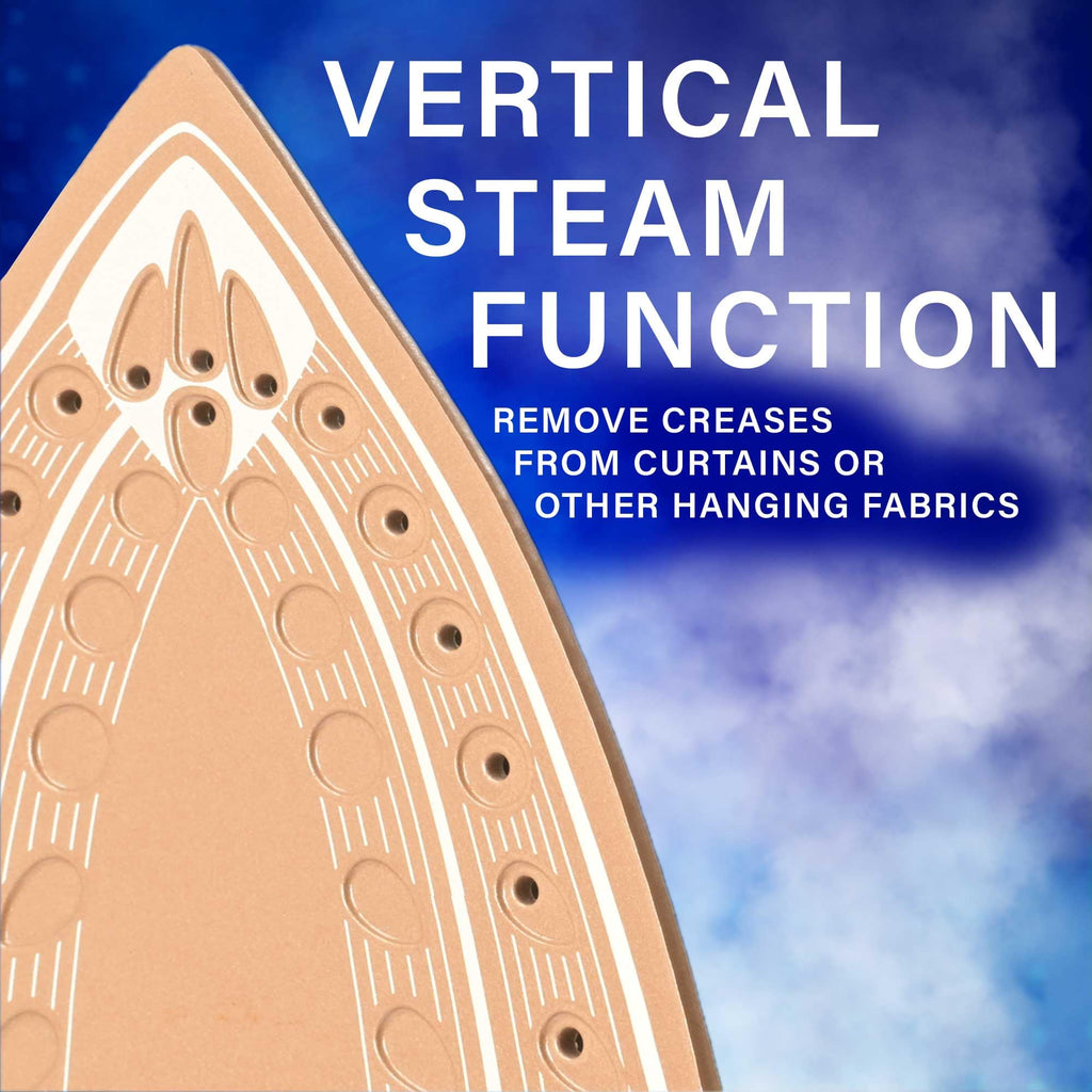 Brentwood MPI-69BKRG 1200W Ceramic Non-Stick Steam Iron with Vertical Steam & Self-Clean - Rose Gold