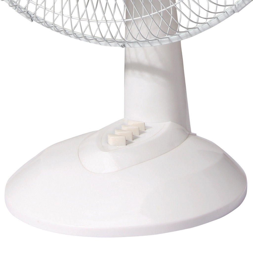 Brentwood Kool Zone F-12DW 12 Inch 3-Speed Oscillating Desk Fan - White, 32W