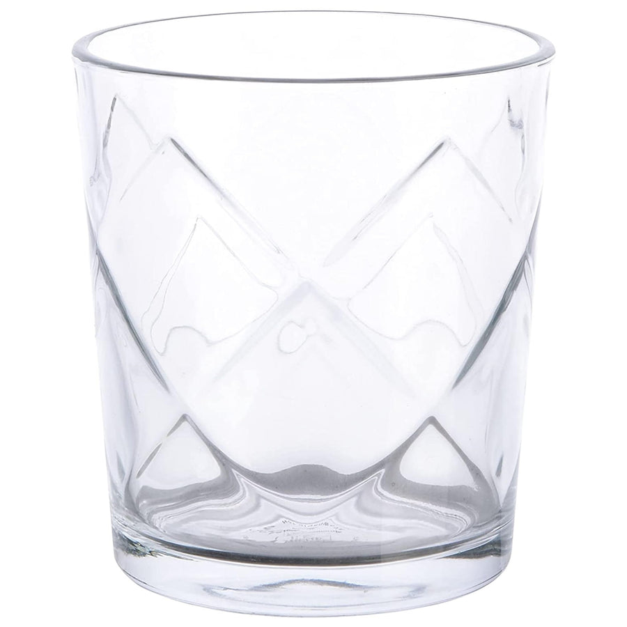 Gibson Home Lattice Glassware Set, 16-Piece with 16 Oz Tumblers and 13.5 Oz Double Old Fashioned Glasses, Clear