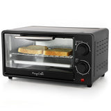 2-Slice Toaster Oven, 9.5 Qt, 800W with Bake, Broil, Toast and 30-Minute Timer, Matte Black, by MegaChef