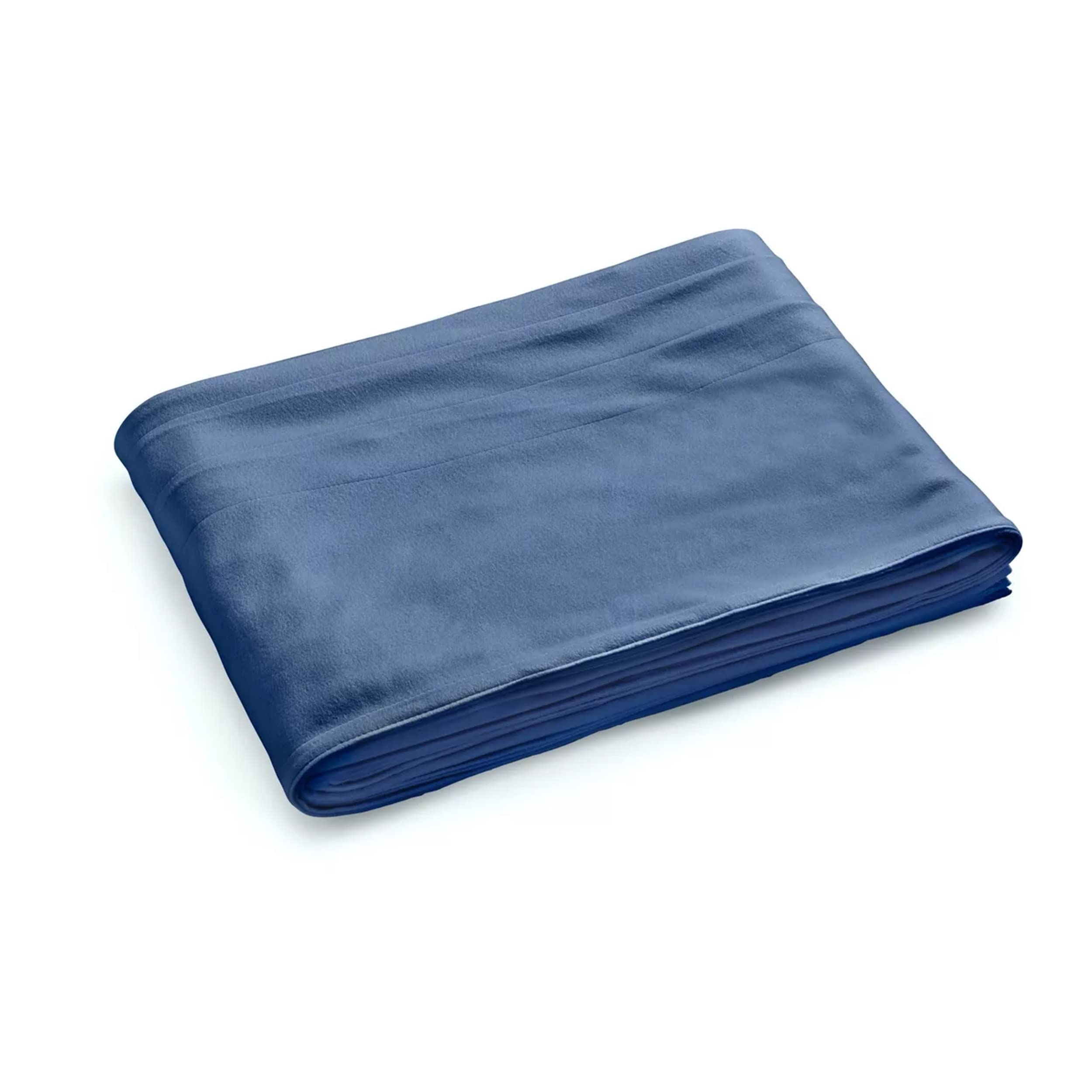 Sunbeam Queen Electric Heated Fleece Blanket – Blue, Dual-Zone Controllers, 10 Heat Settings, Machine Washable