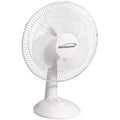 White Brentwood 12-inch oscillating desk fan