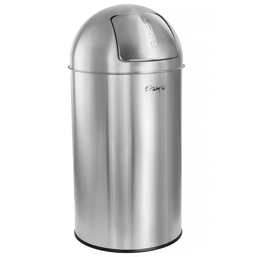 Elama Stainless Steel Step Trash Can, 13 Gallon, Matte Silver