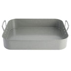 Oster Greystone 2-Piece Carbon Steel Turkey Roaster Set with V-Rack, Grey Speckle - 16.25 x 12.75 in, PFAS-Free Disclosure