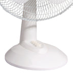 Brentwood Kool Zone F-12DW 12 Inch 3-Speed Oscillating Desk Fan - White, 32W