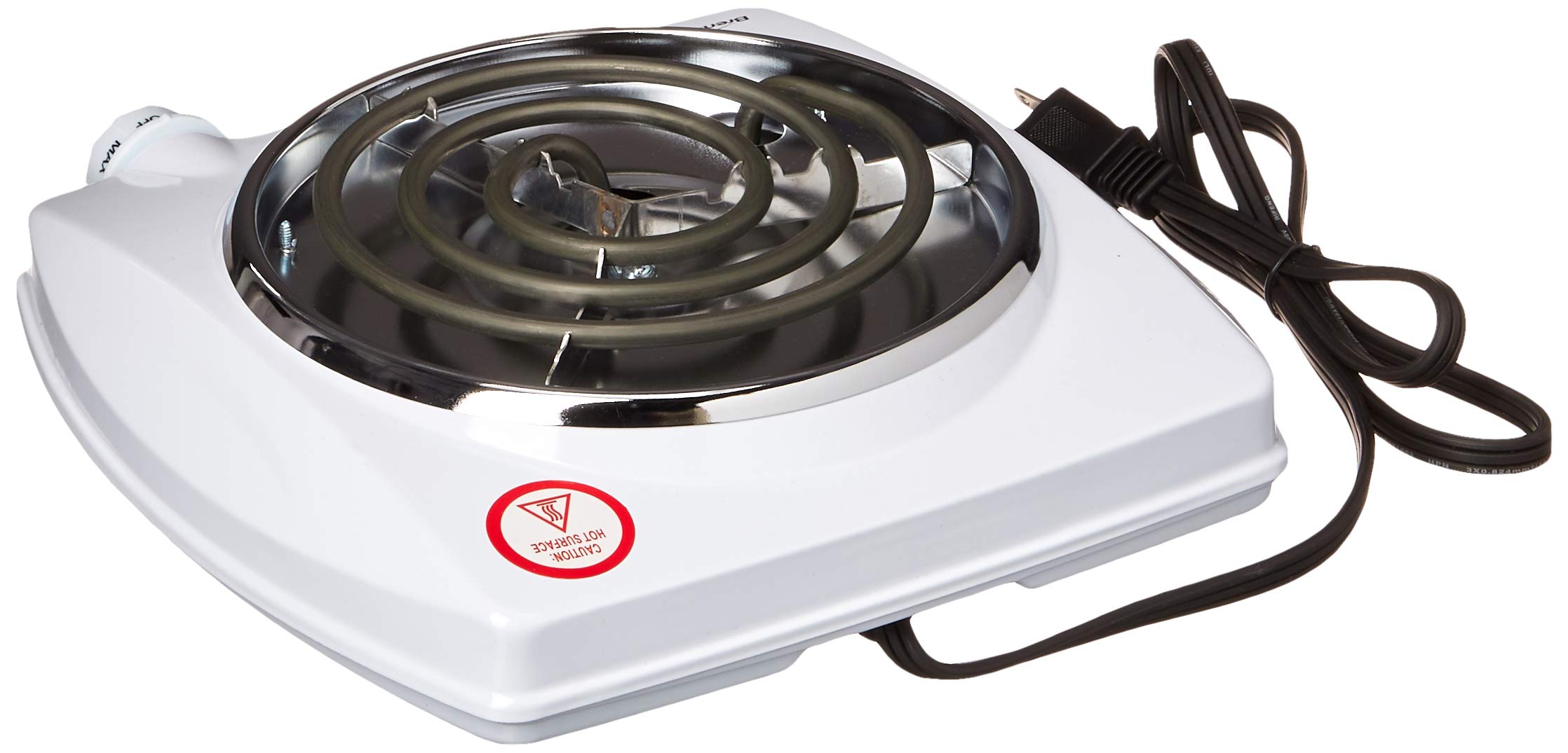 Brentwood TS-322 1000W Single Electric Burner – White Portable Countertop Hot Plate