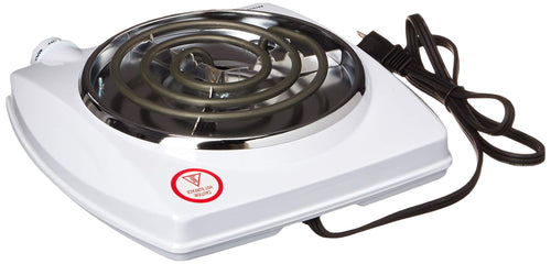 Brentwood TS-322 1000W Single Electric Burner – White Portable Countertop Hot Plate