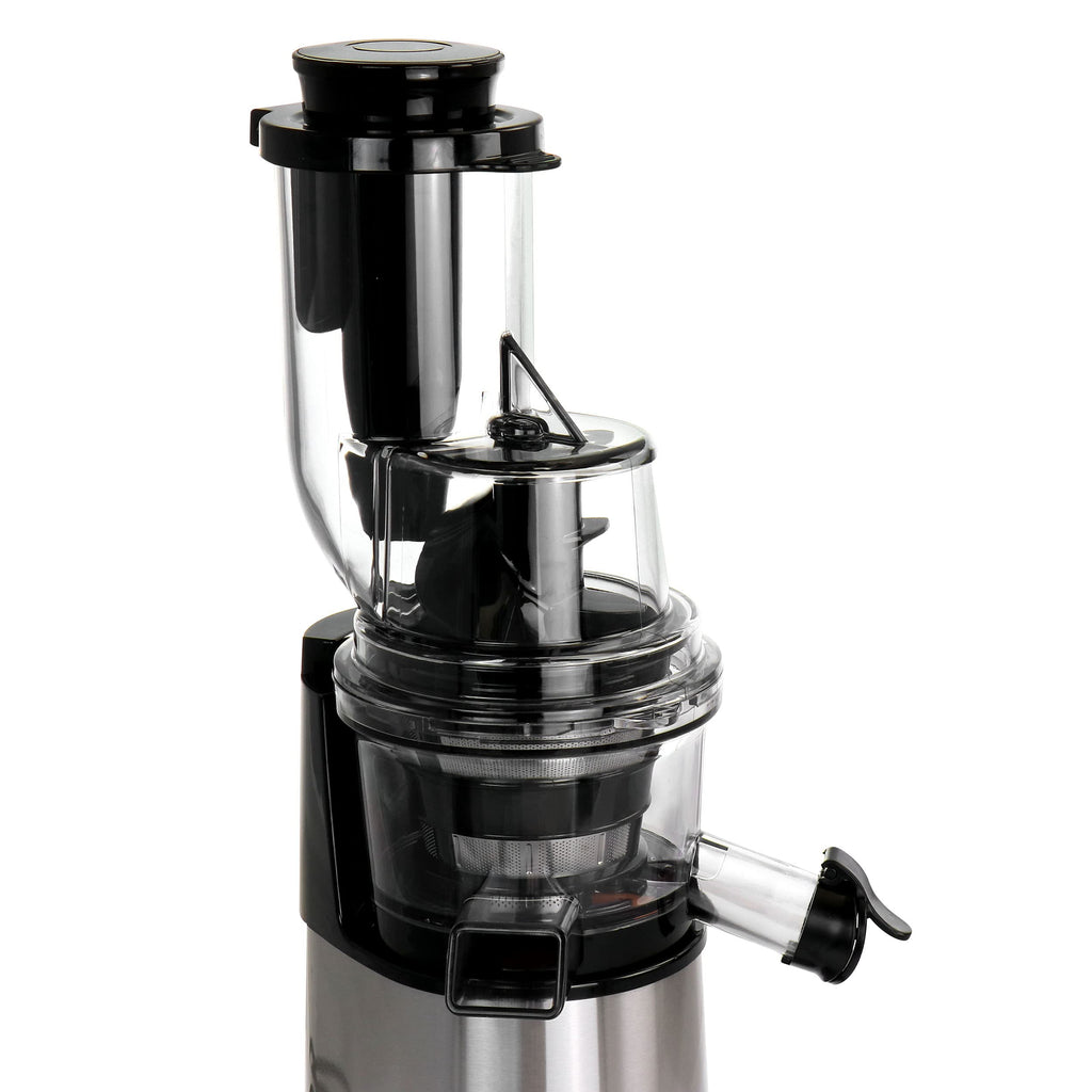 MegaChef Pro Stainless Steel Slow Masticating Juicer – Chrome Silver, Cold-Press Auger, Quiet, Easy-Clean Fruit & Vegetable Juicer