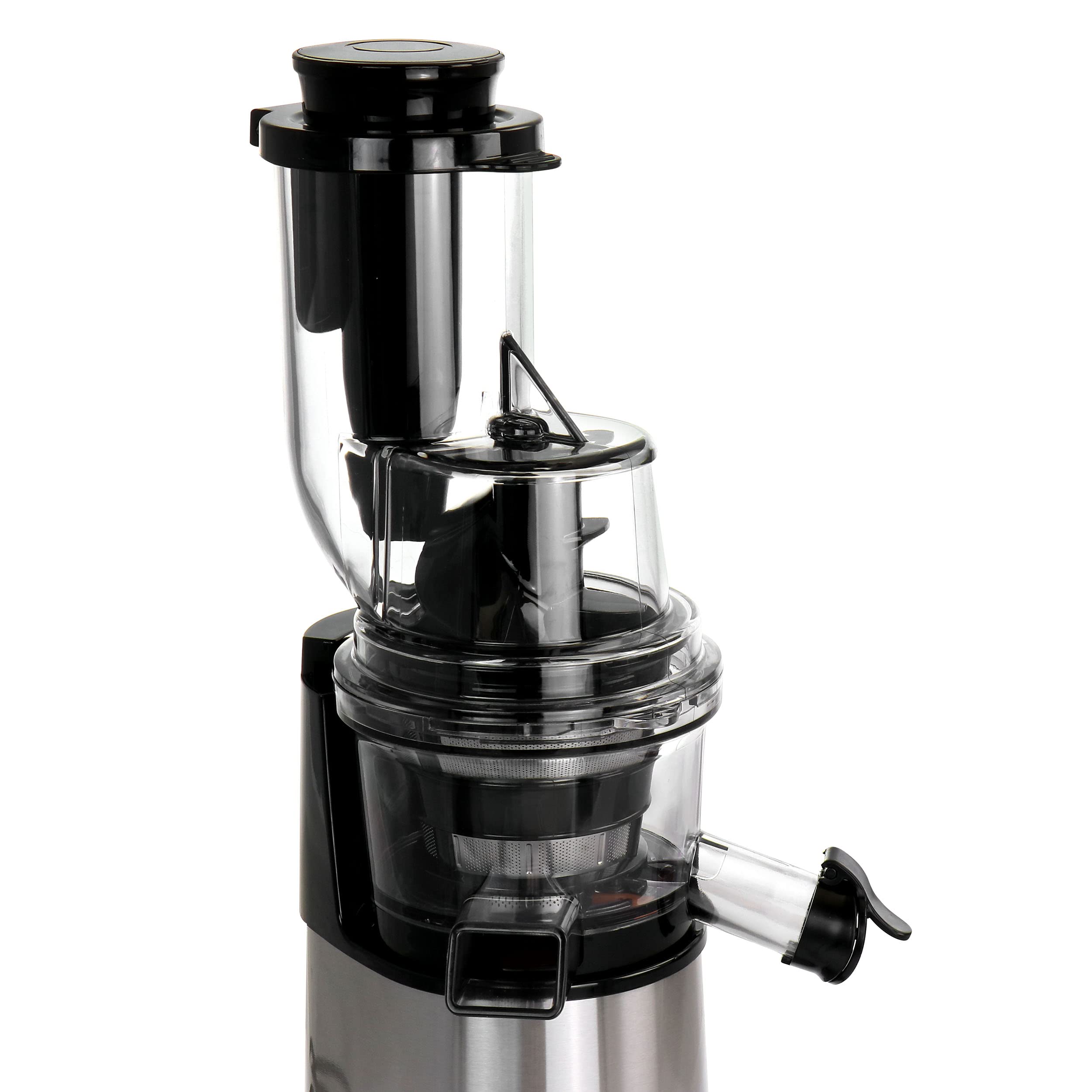 MegaChef Pro Stainless Steel Slow Masticating Juicer – Chrome Silver, Cold-Press Auger, Quiet, Easy-Clean Fruit & Vegetable Juicer