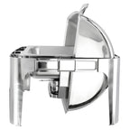 MegaChef 9.5-Quart Oblong Roll-Top Stainless Steel Chafing Dish – Catering Buffet Server with View Window for Parties & Events
