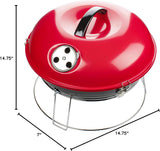 Brentwood 14 inch charcoal grill with size callouts