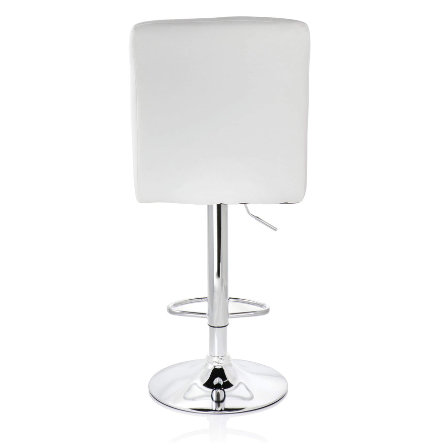 Elama ELM02-708WHT Square Tufted Faux Leather Swivel Bar Stools, White, Set of 2