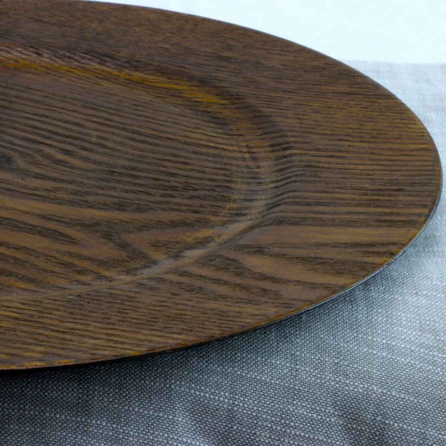 Gibson Home Feri 12-Piece 13-Inch Wooden-Skin Melamine Charger Plates
