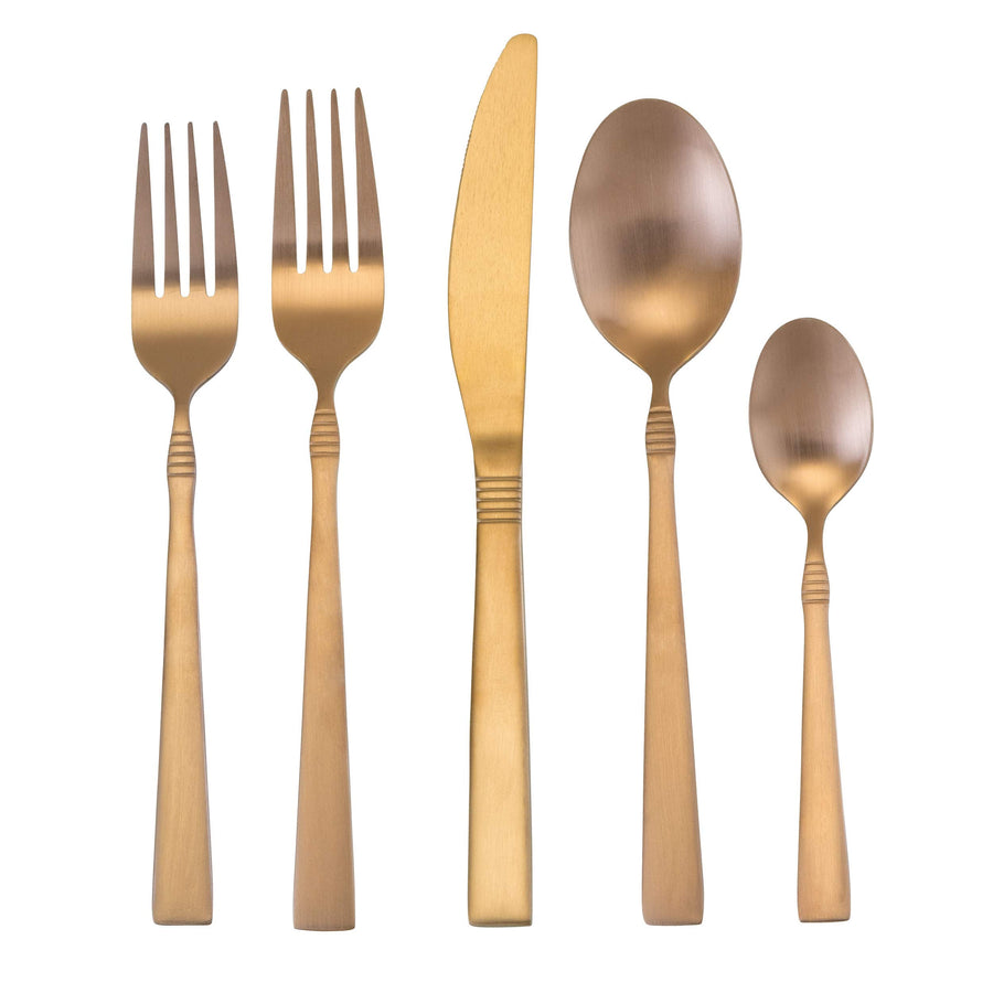 MegaChef Cravat 20 Piece Flatware Set, Matte Rose, Service for 4