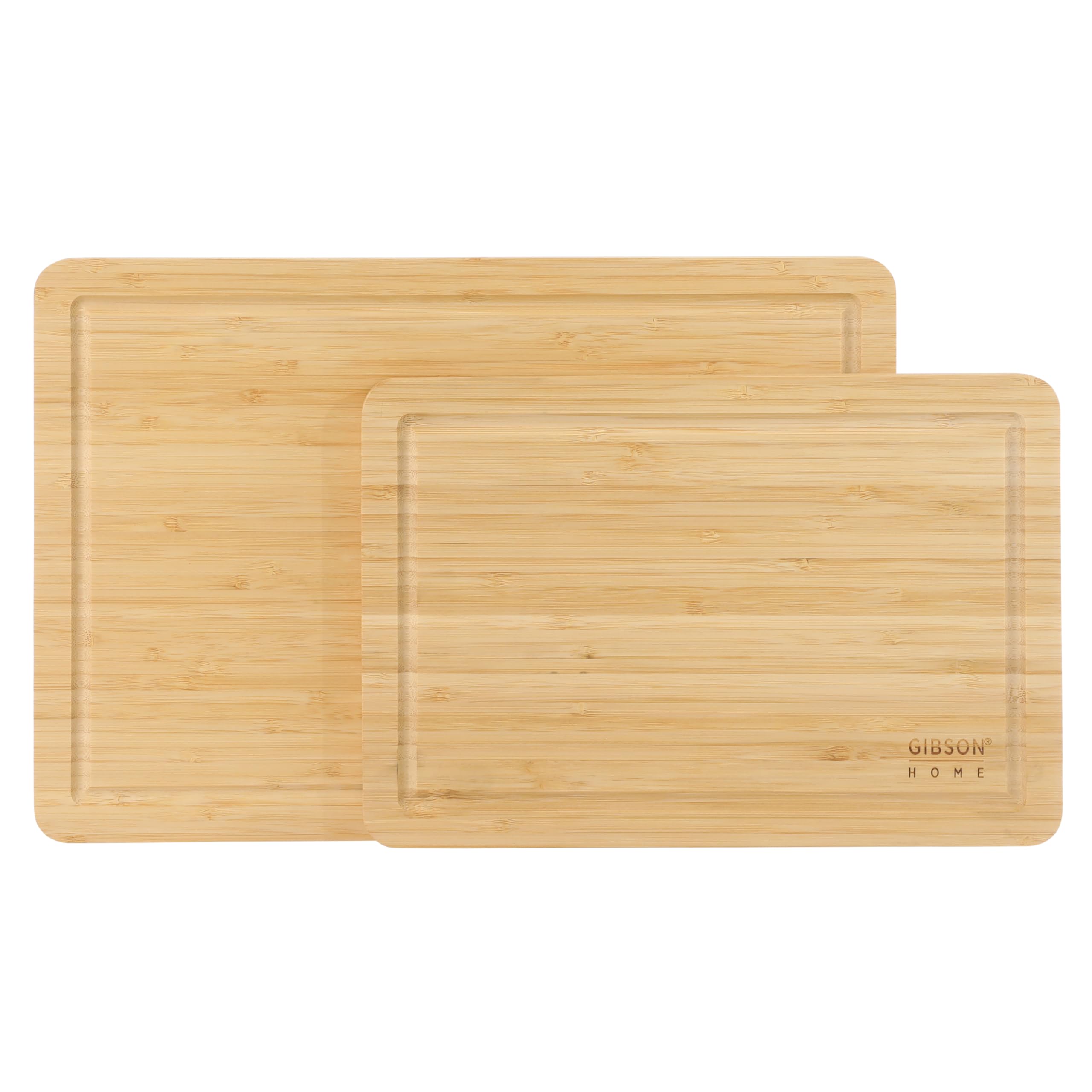 Gibson Home Forestview 2-piece bamboo cutting board set with juice grooves