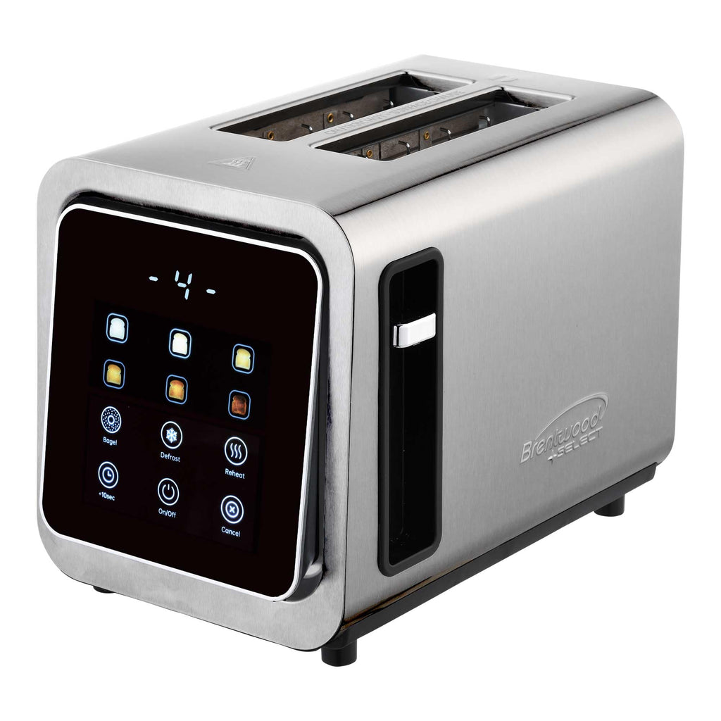 Brentwood TS-228DS 1100W Touch Screen 2-Slice Digital Toaster with Extra Wide Slots - Stainless Steel