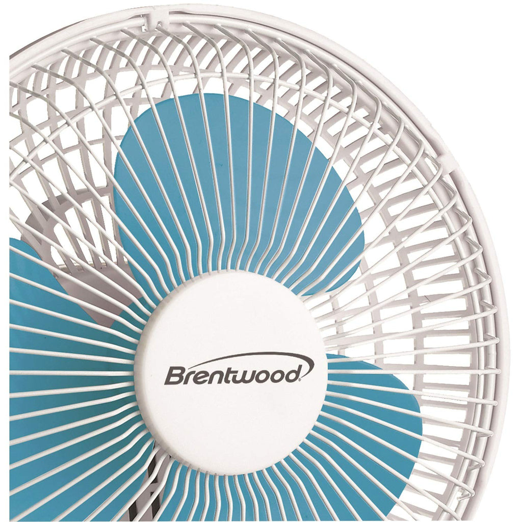 Brentwood Kool Zone F-621W 6 Inch 2-Speed Clip-On and Desk Fan - White