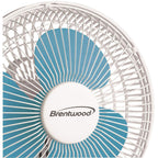 Brentwood Kool Zone F-621W 6 Inch 2-Speed Clip-On and Desk Fan - White