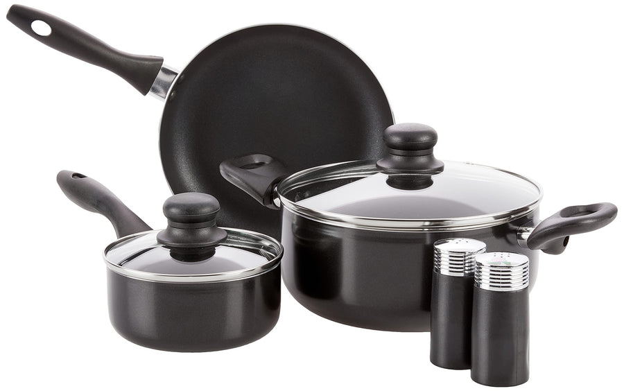 Gibson Home Back to Basics 59-Piece Nonstick Aluminum Cookware & Kitchen Combo Set, Black