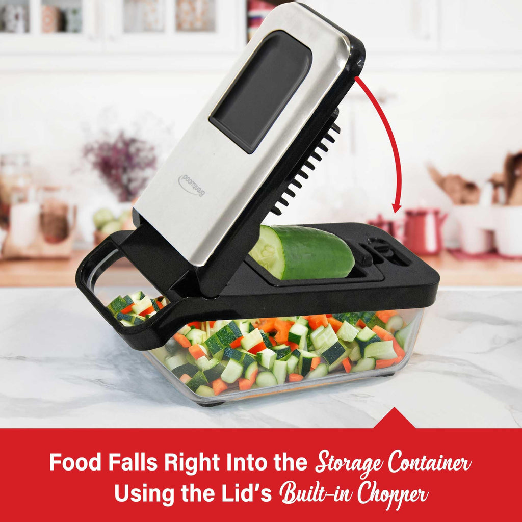 Brentwood 3.6-Cup Vegetable Chopper with 2 Interchangeable Blades, Black
