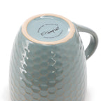 Elama Honeycomb 6-Piece 15 oz Stoneware Mug Set - Assorted White, Purple & Taupe with Embossed Honeycomb Texture