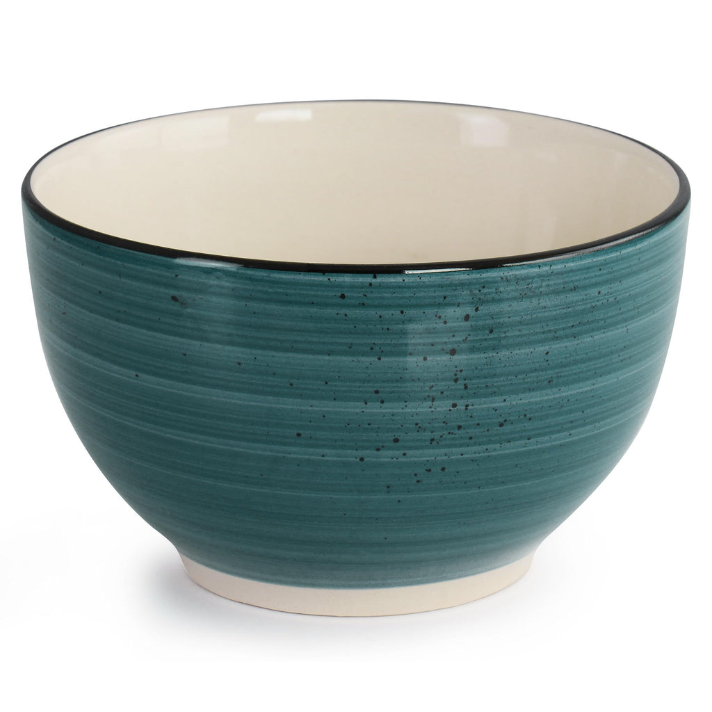 Elama Gia 24 Piece Stoneware Dinnerware Set (Dark Green)