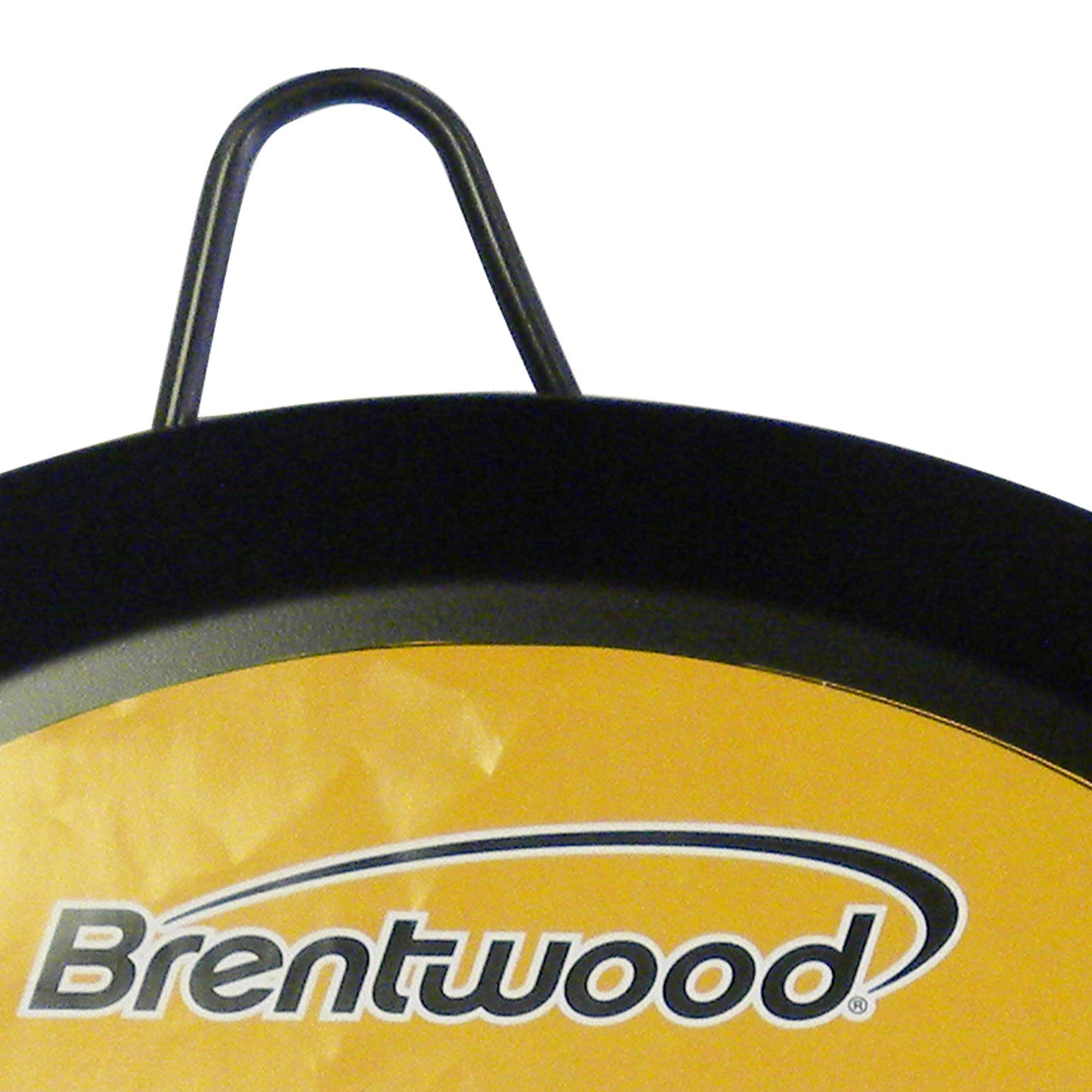 Brentwood BCM-33 13-Inch Carbon Steel Non-Stick Round Comal Griddle - Black, Stovetop Pan with Welded Handles