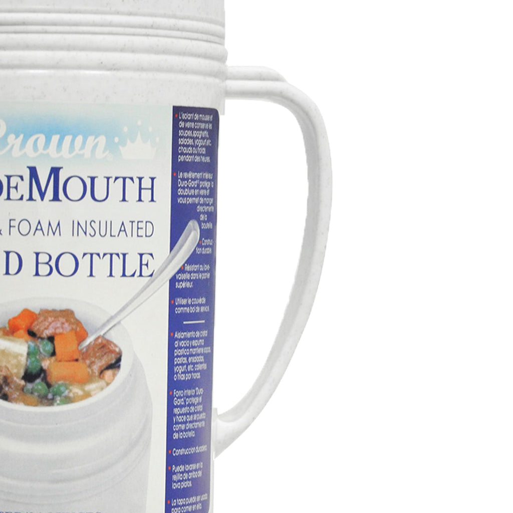 Brentwood 1.0L Wide-Mouth Glass Vacuum Insulated Food Thermos – Keeps Food Hot or Cold, Lid Doubles as a Bowl